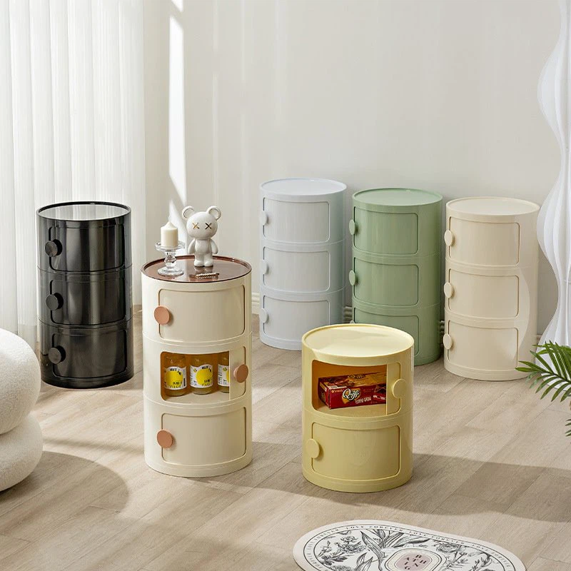 Nordic Round Bedside Storage Cabinet